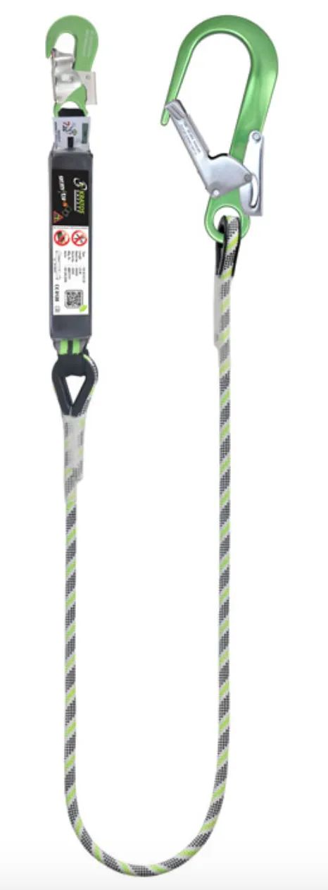 2m Gravity-S Shock Absorbing Anti-Cut Kernmantle Lanyard with Scaff Hook