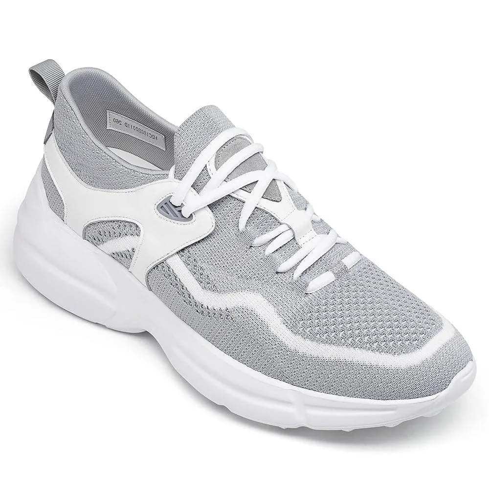 7CM / 2.76 Inches CMR CHAMARIPA Elevate Your Style with  Lightweight Gray Knit Sneakers