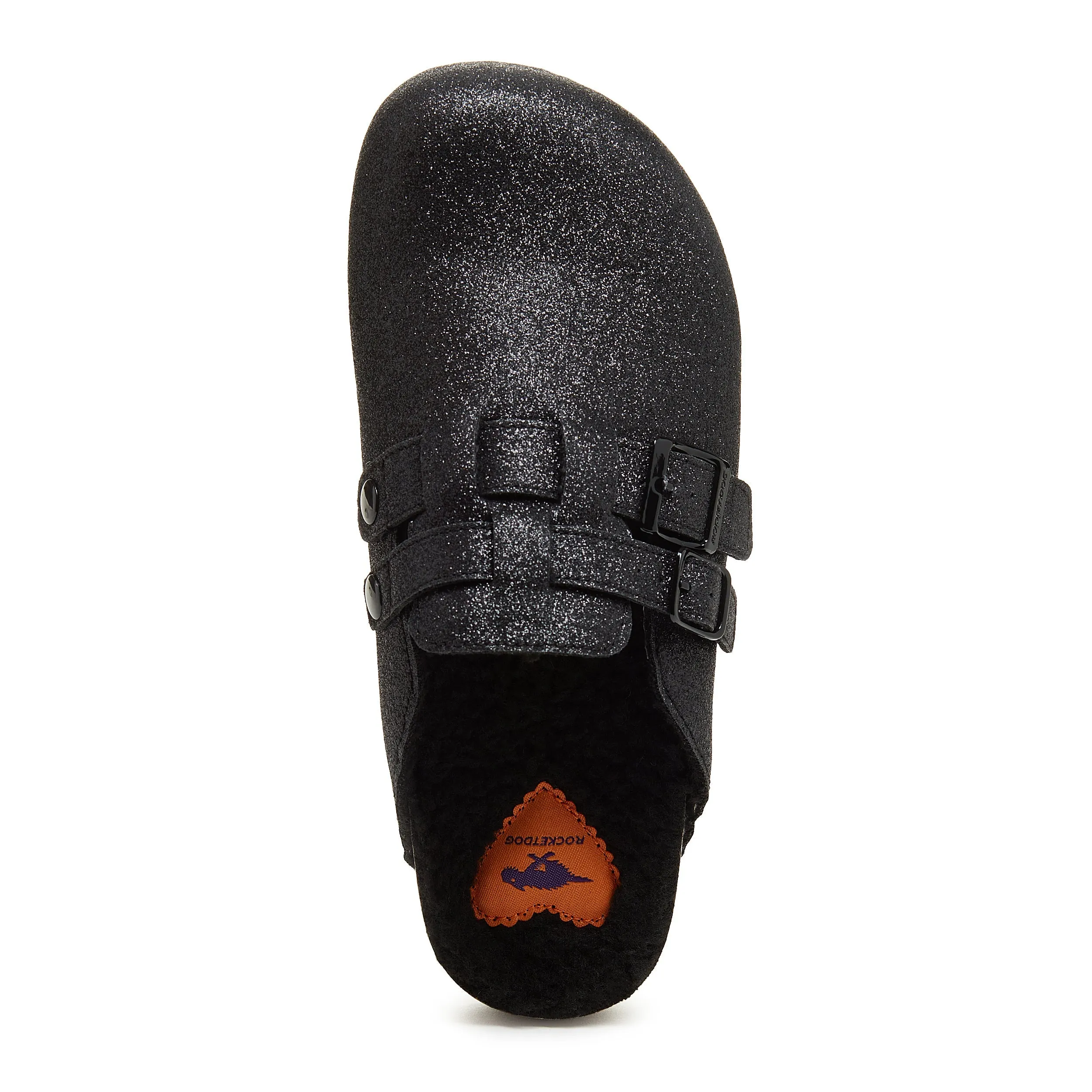 Abel Black Glitter Clogs