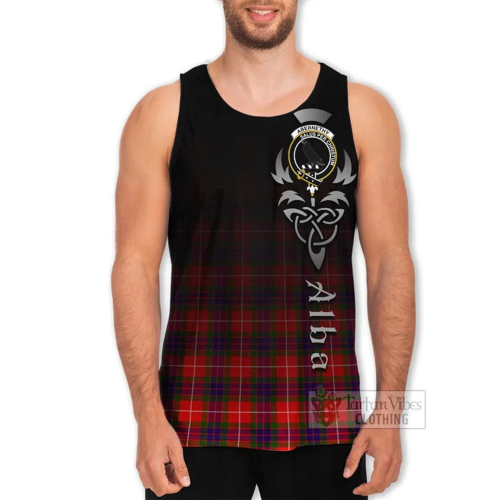 Abernethy Tartan Men's Tank Top Featuring Alba Gu Brath Family Crest Celtic Inspired