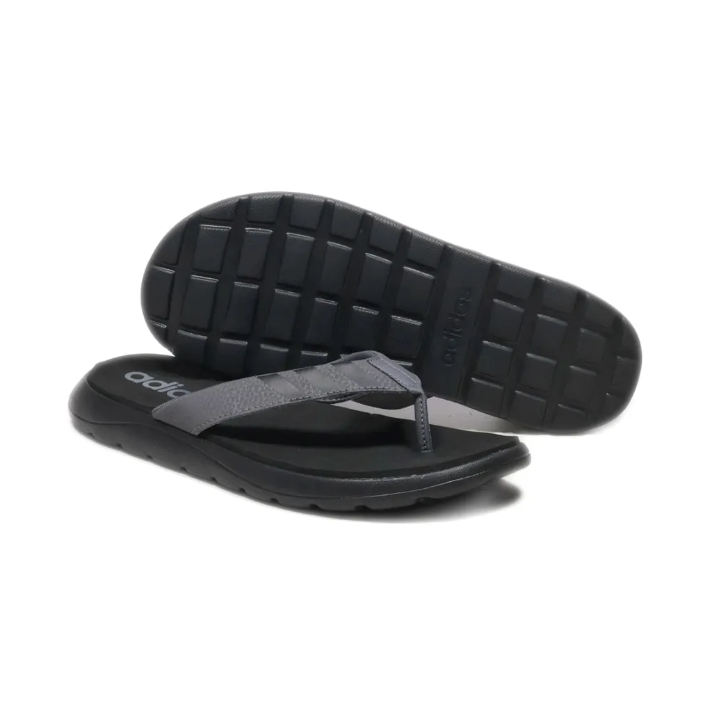 Adidas Comfort Flip Flops Leather Black Colour For Men