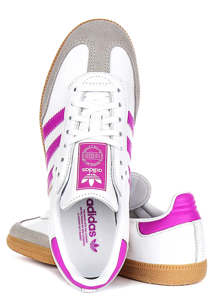 Adidas Samba OG J In White Purple For Youth