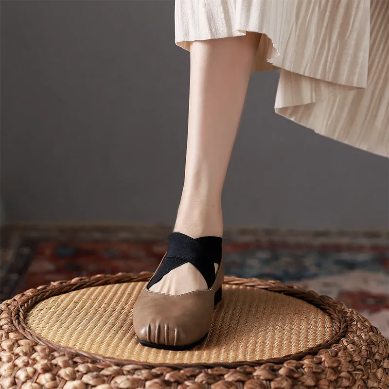 Ballet Shoes Comfortable Women Mary Jane Shoes Square Head