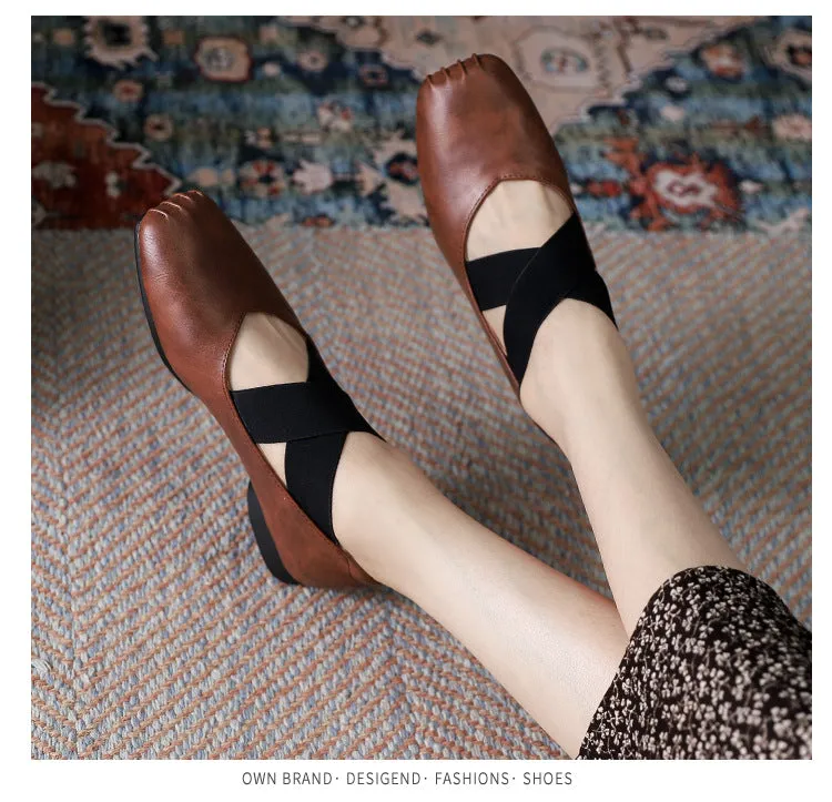 Ballet Shoes Comfortable Women Mary Jane Shoes Square Head