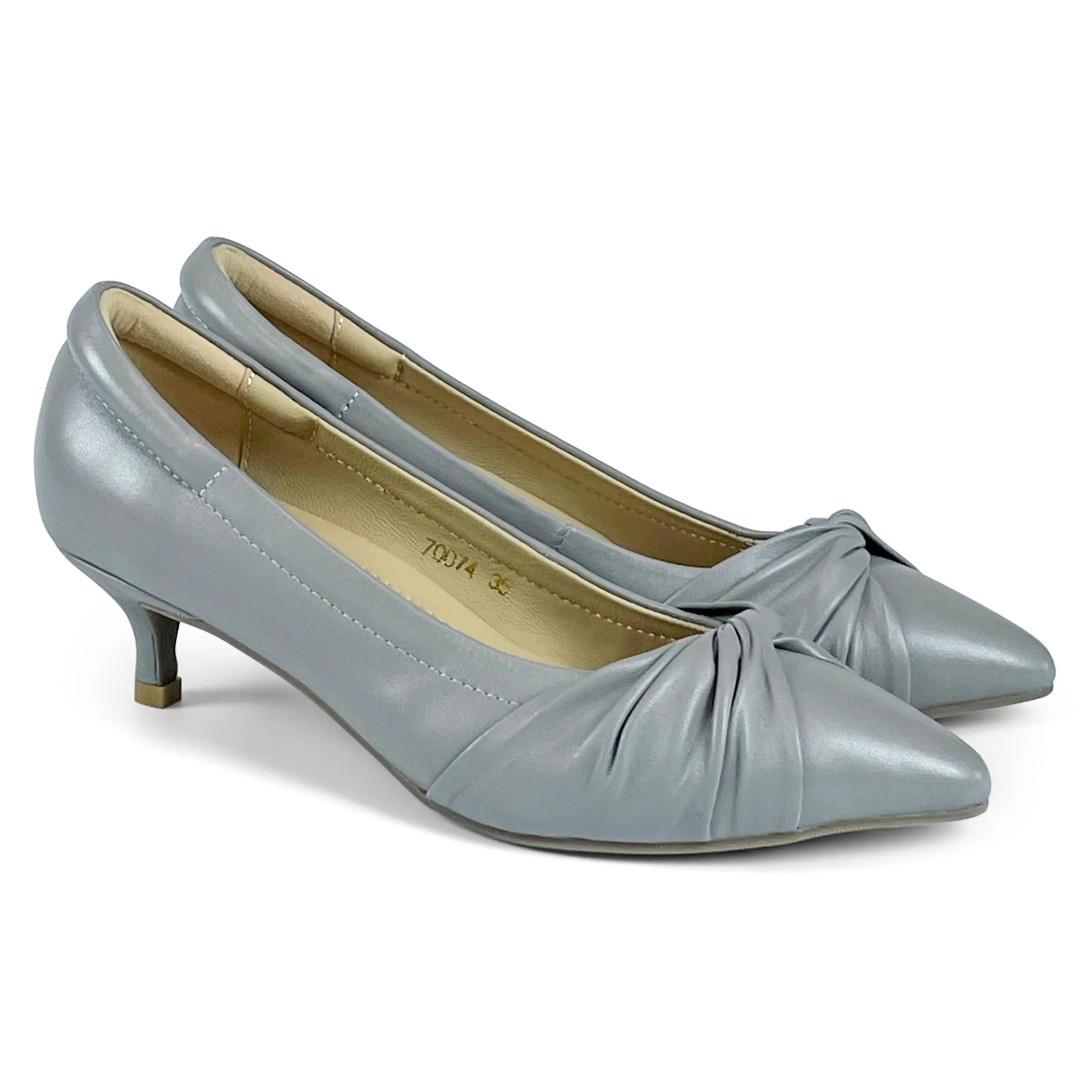 Bennett Signature lambskin pumps with twisted gathers