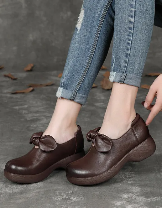 Bowknot Comfortable Platform Retro Walking Shoes