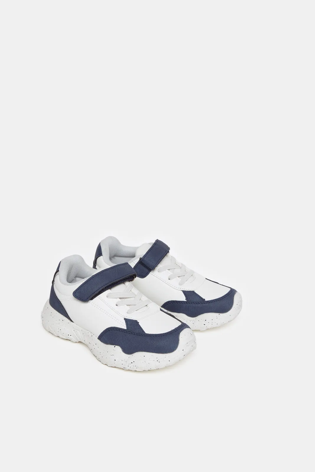 Boys Navy And White Dark Blue Sneakers