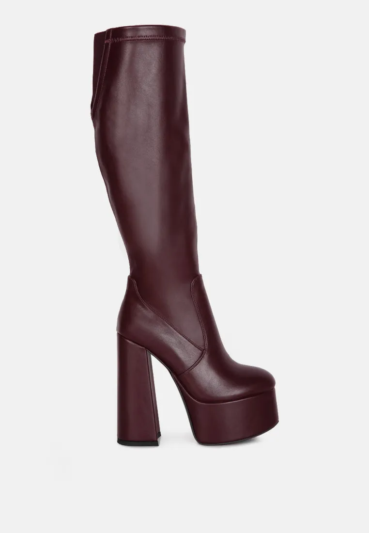 Coraline High Block Heeled Calf Boots