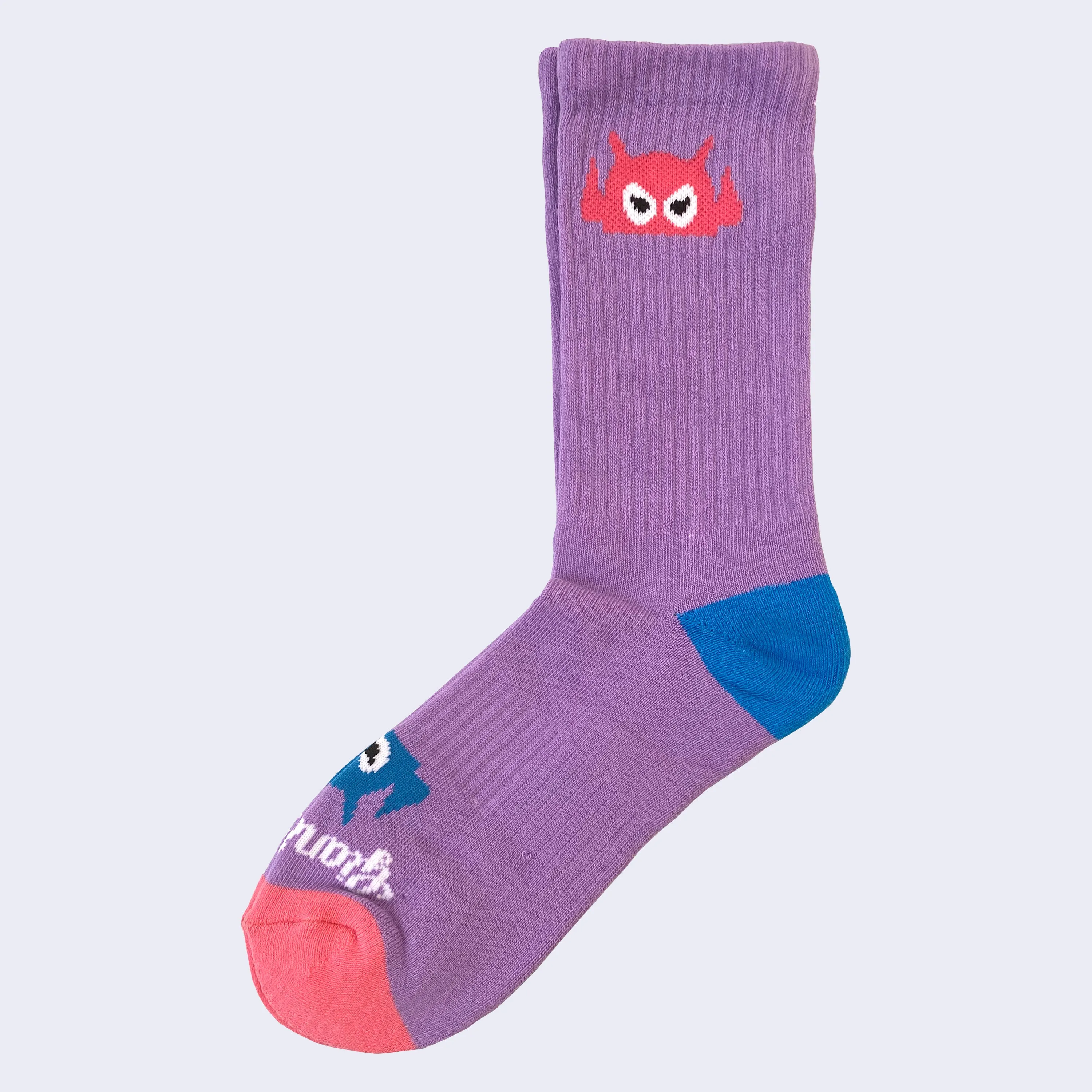 Giant Robot - Big Boss Robot Socks - Purple w/ Blue & Pink