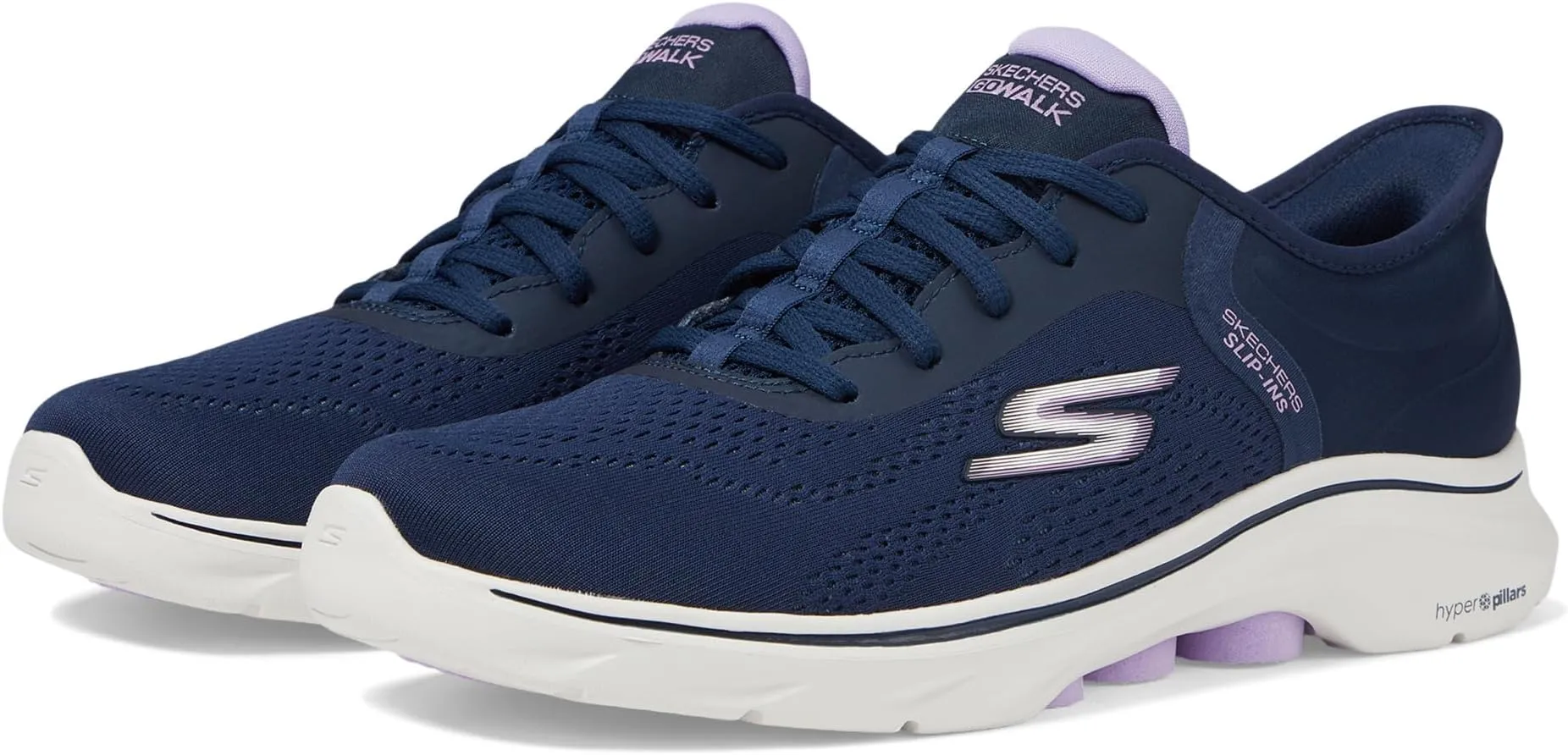 Go Walk 7 Valin Hands Free Slip-Ins SKECHERS Performance Sneakers, Navy/Lavender