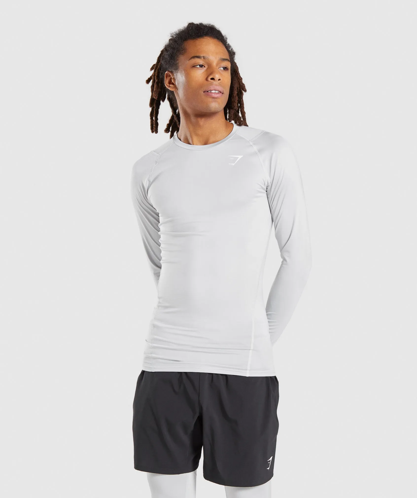 Gymshark Element Baselayer Long Sleeve T-Shirt - Light Grey