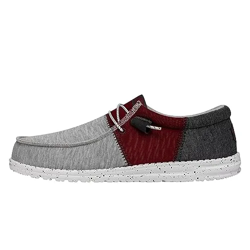 Hey Dude Wally Tri Varsity Crimson Size M9 | Men's Shoes | Men's Slip On Loafers | Comfortable & Light-Weight