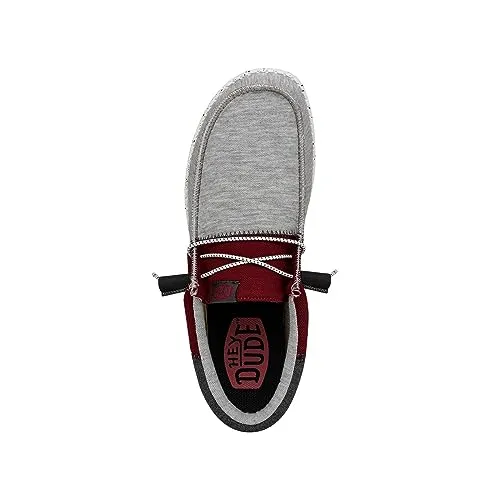 Hey Dude Wally Tri Varsity Crimson Size M9 | Men's Shoes | Men's Slip On Loafers | Comfortable & Light-Weight