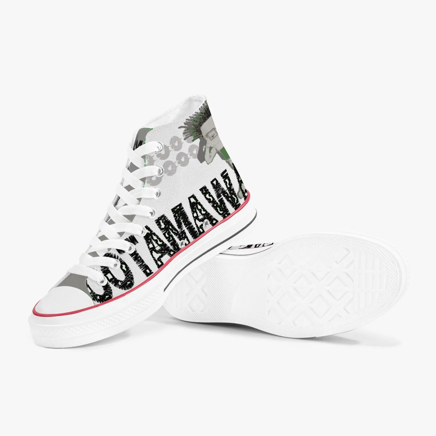 High-Top Canvas Shoes - White