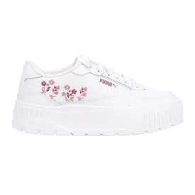 Karmen II Idol Novelty Embroidered Floral Lace Up Sneakers