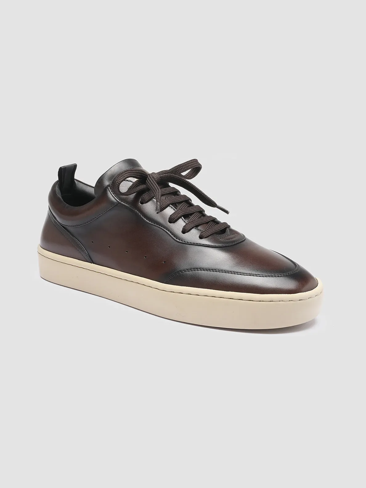 KYLE LUX 001 - Brown Leather Sneakers