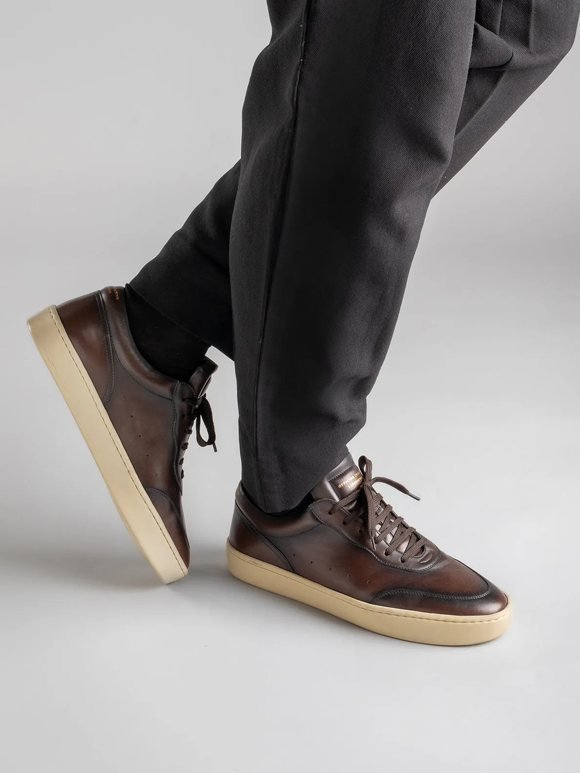 KYLE LUX 001 - Brown Leather Sneakers