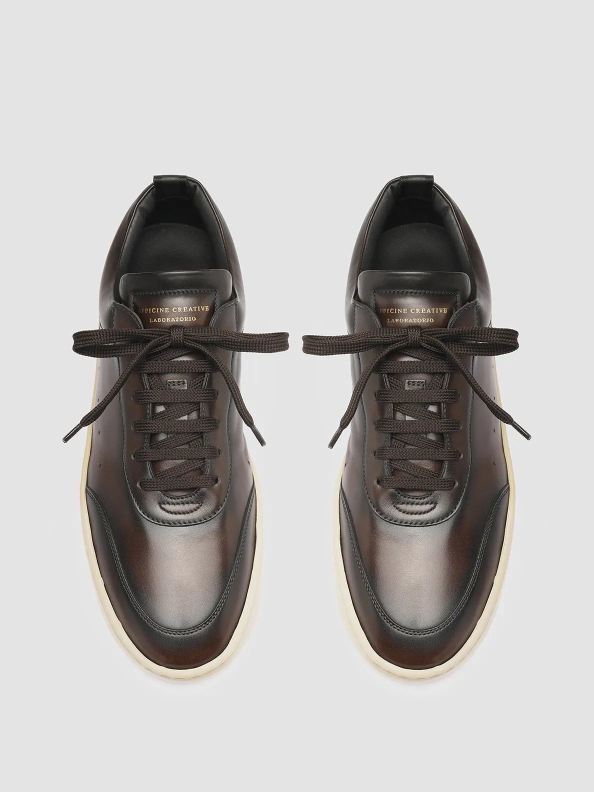 KYLE LUX 001 - Brown Leather Sneakers