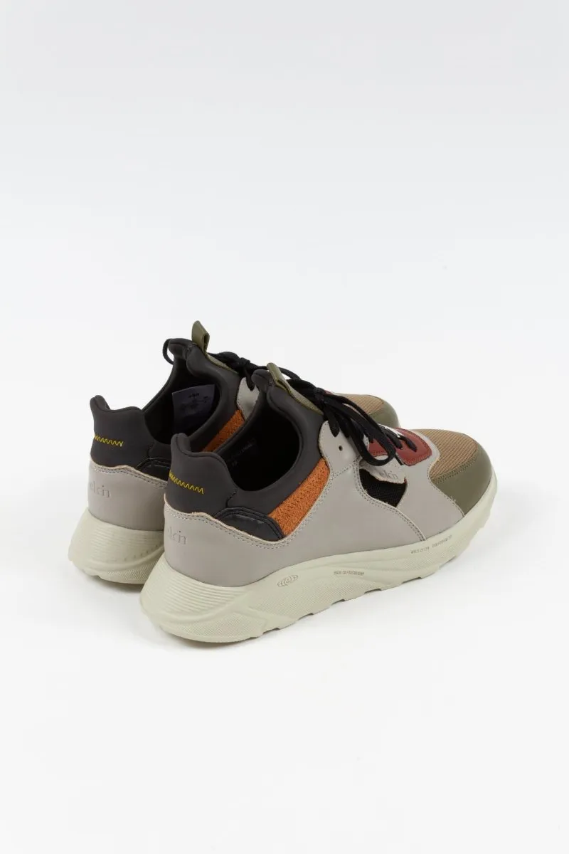 Larch Sneaker | Khaki Vegan Leather   Neoprene