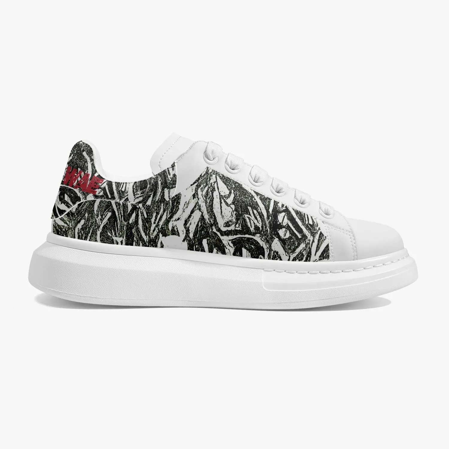 Lifestyle Low-Top Leather Sneakers Black Drawing