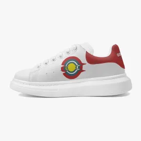 Lifestyle Low-Top Leather Sneakers White/Red heel