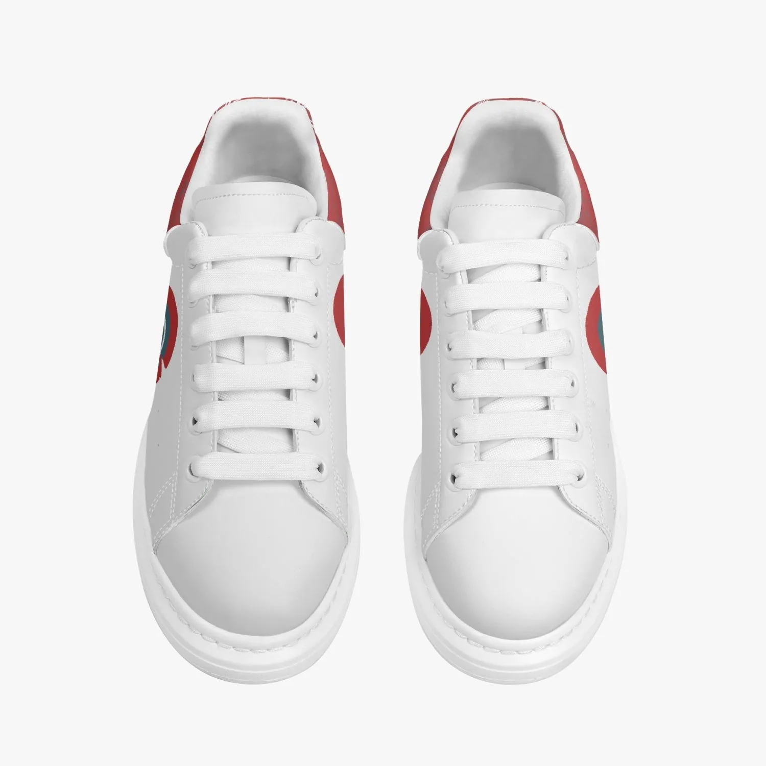 Lifestyle Low-Top Leather Sneakers White/Red heel