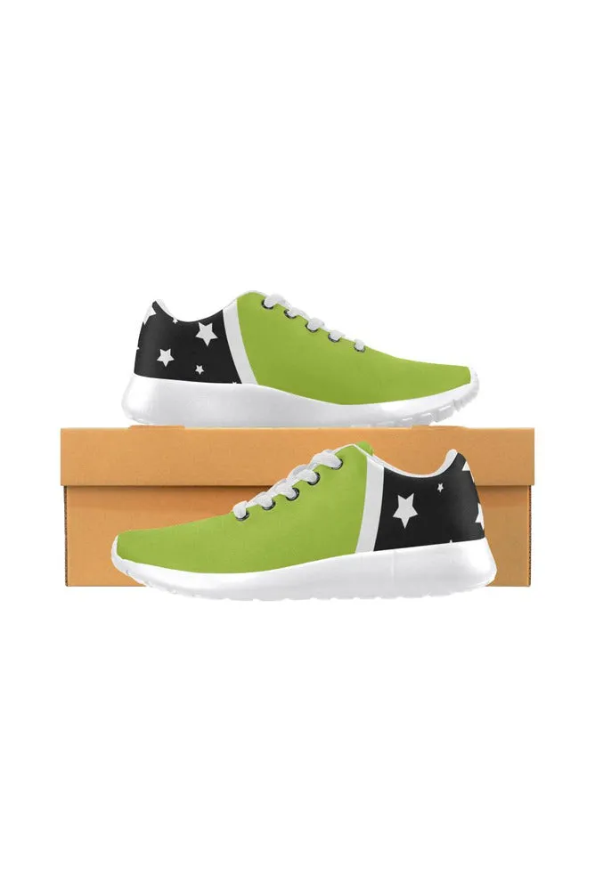 Lime & Black Stars Women’s Running Shoes (Model 020)