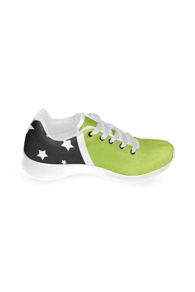 Lime & Black Stars Women’s Running Shoes (Model 020)