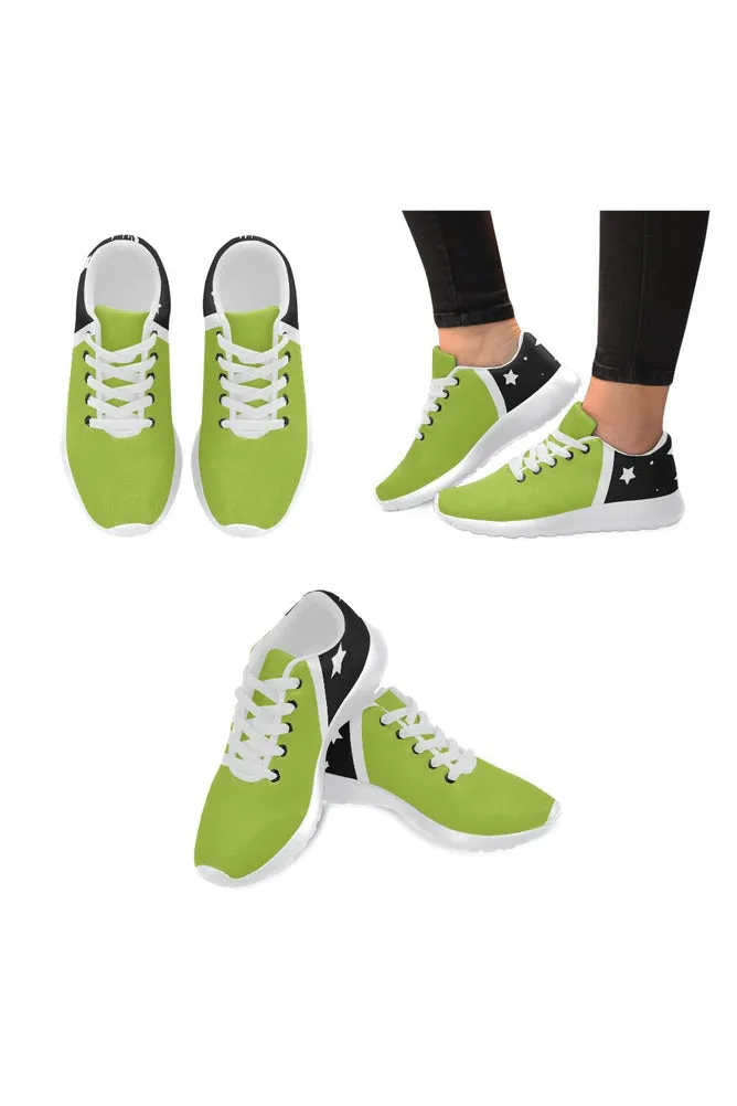 Lime & Black Stars Women’s Running Shoes (Model 020)