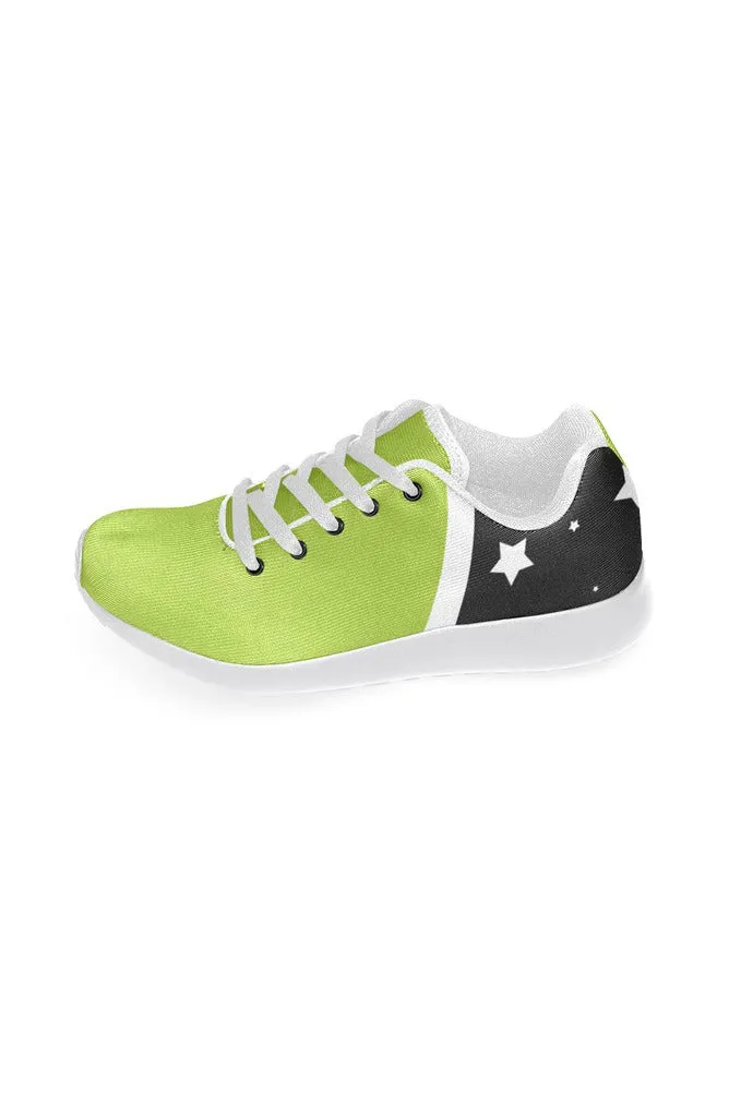 Lime & Black Stars Women’s Running Shoes (Model 020)