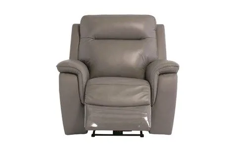 Livorno Leather Electric Recliner Armchair - Grey