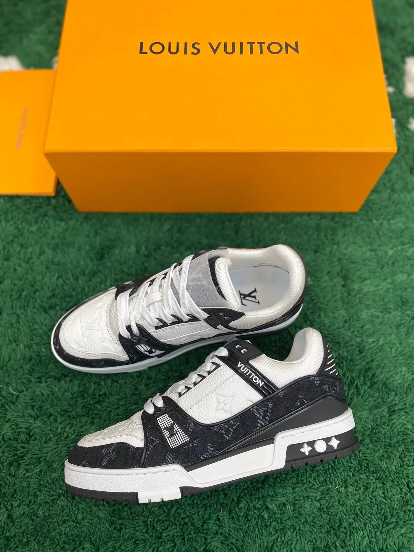 Louis Vuitton Trainer Denim Black White Sneaker