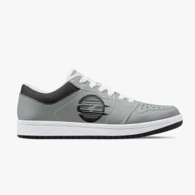 Low-Top Leather Sneakers - Grey/Black