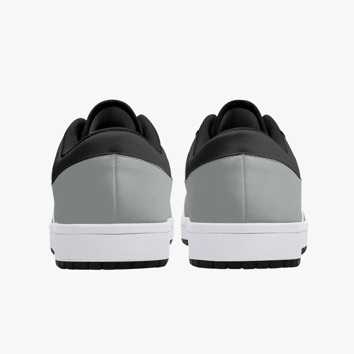 Low-Top Leather Sneakers - Grey/Black