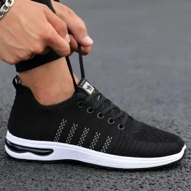 Men's Air Cushion Sneakers Lac-up Mesh Men Casual Shoes Lightweight Comfortable Walking Sneakers