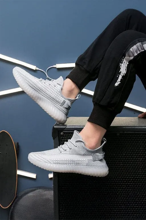 Men's Premium Lace-Up Knit Sneakers