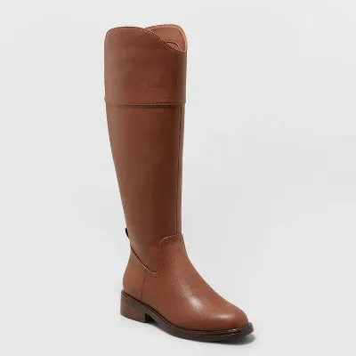 New - Women's Sienna Tall Dress Boots - A New Day Brown 8.5