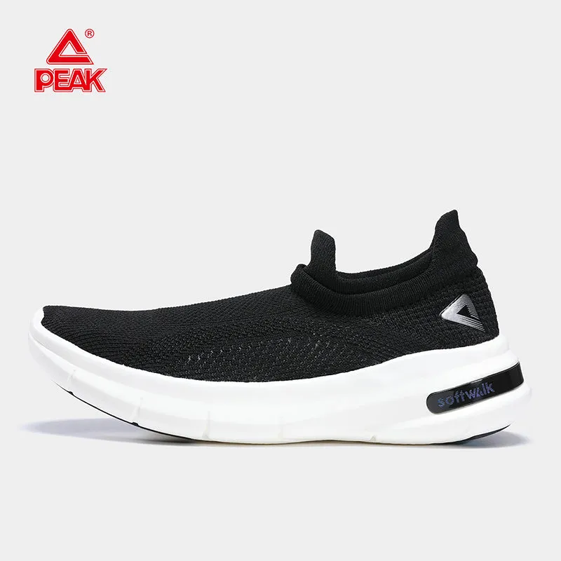 PEAK Men Breathable Walking Shoes Outdoor Lightweight Casual Shoes Comfortable Soft Sole Loafers Men Slip-on Sneakers E222287J