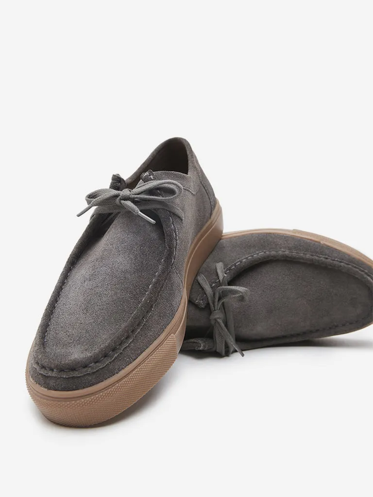 SOLEPLAY Grey Lace-Up Suede Shoes