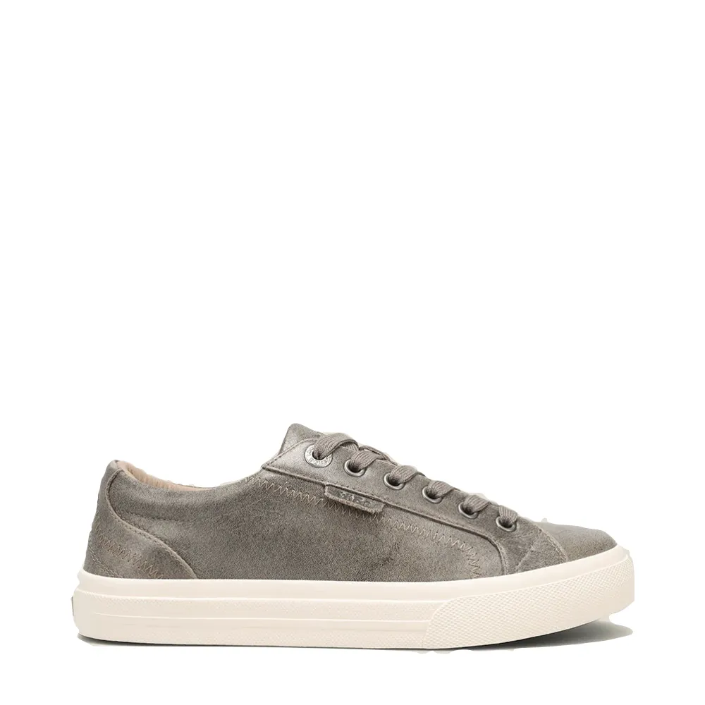 Taos Women's Plim Soul Luxe Leather Lace Sneaker in Olive Fatigue