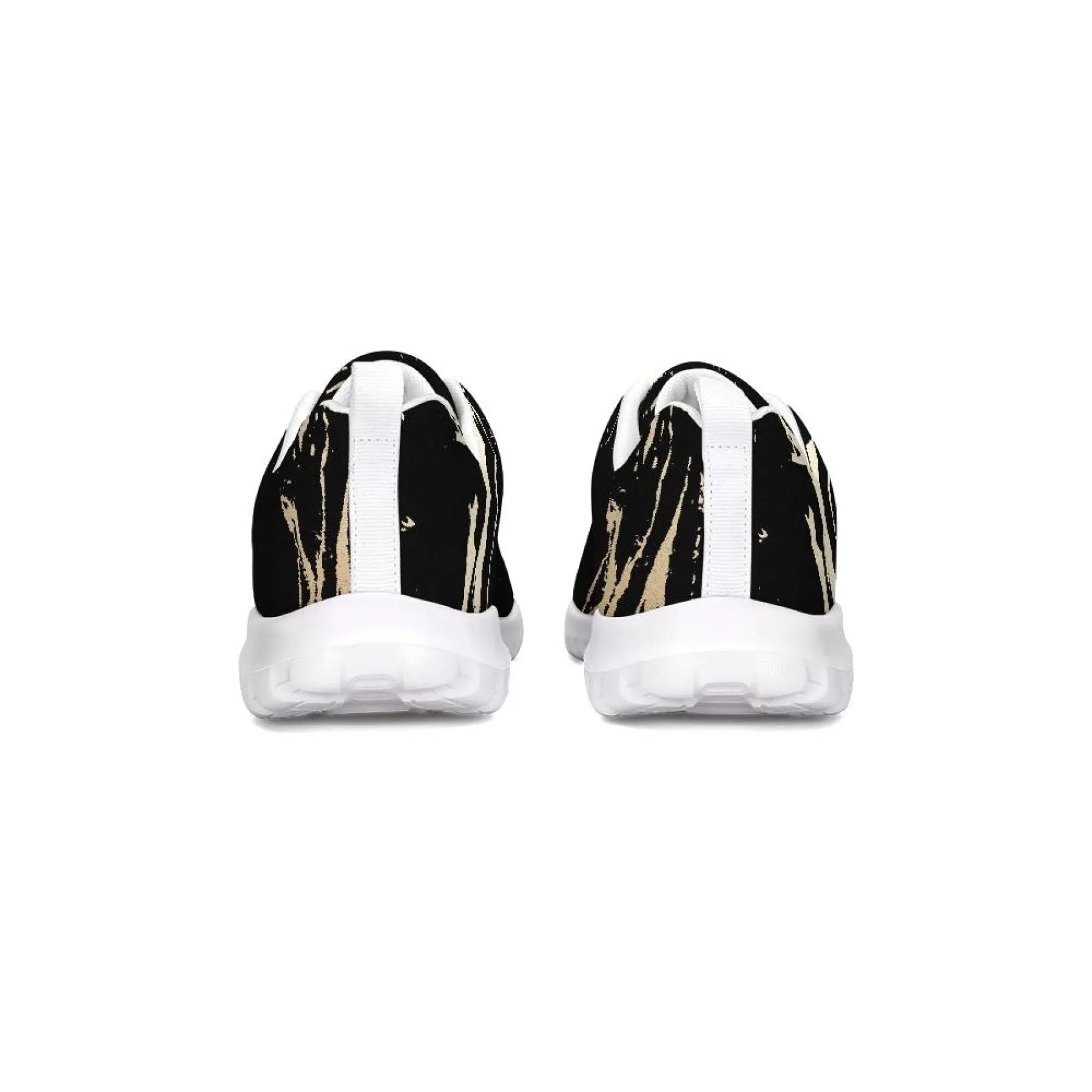 Uniquely You Womens Sneakers - Black and Gold Swirl Style Canvas