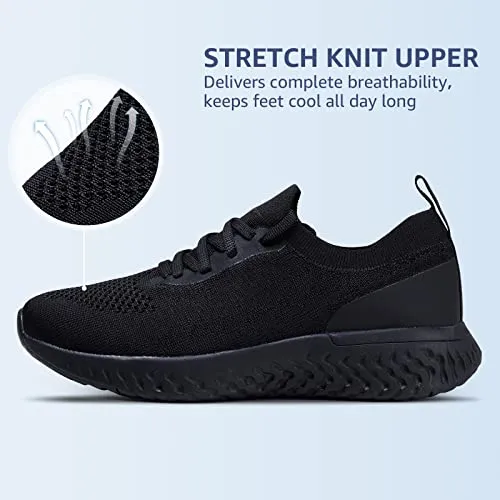 Womens Athletic Running Shoes Comfortable Tennis Shoes Lightweight Walking Shoes Lace Up Trainers Breathable Wide Fit Gym Sneakers