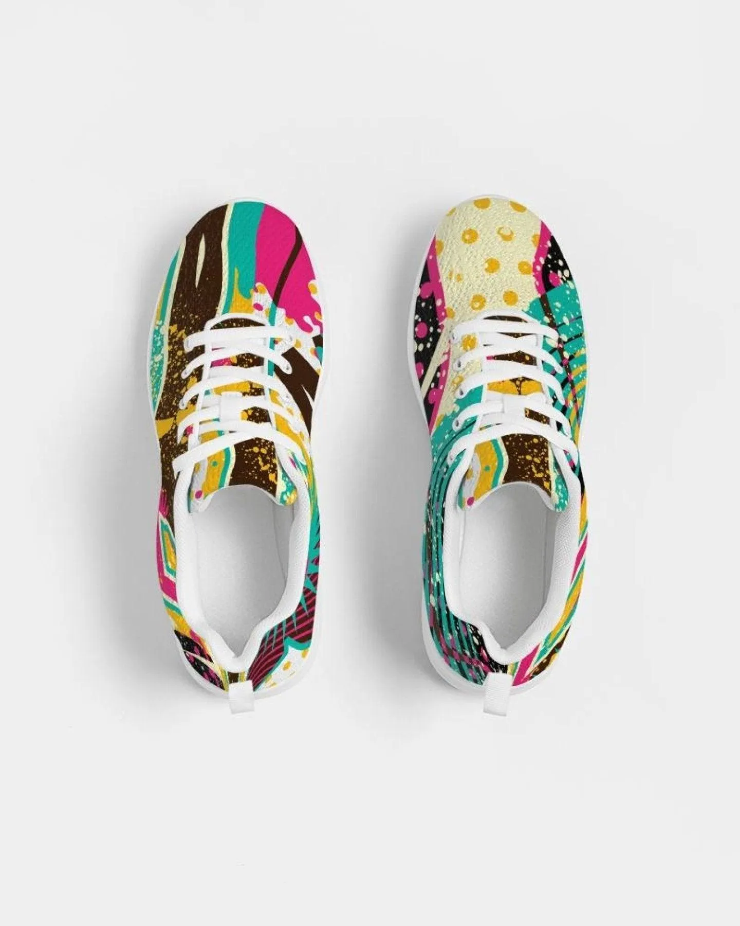 Womens Sneakers - Canvas Running Shoes, Multicolor Pop Print