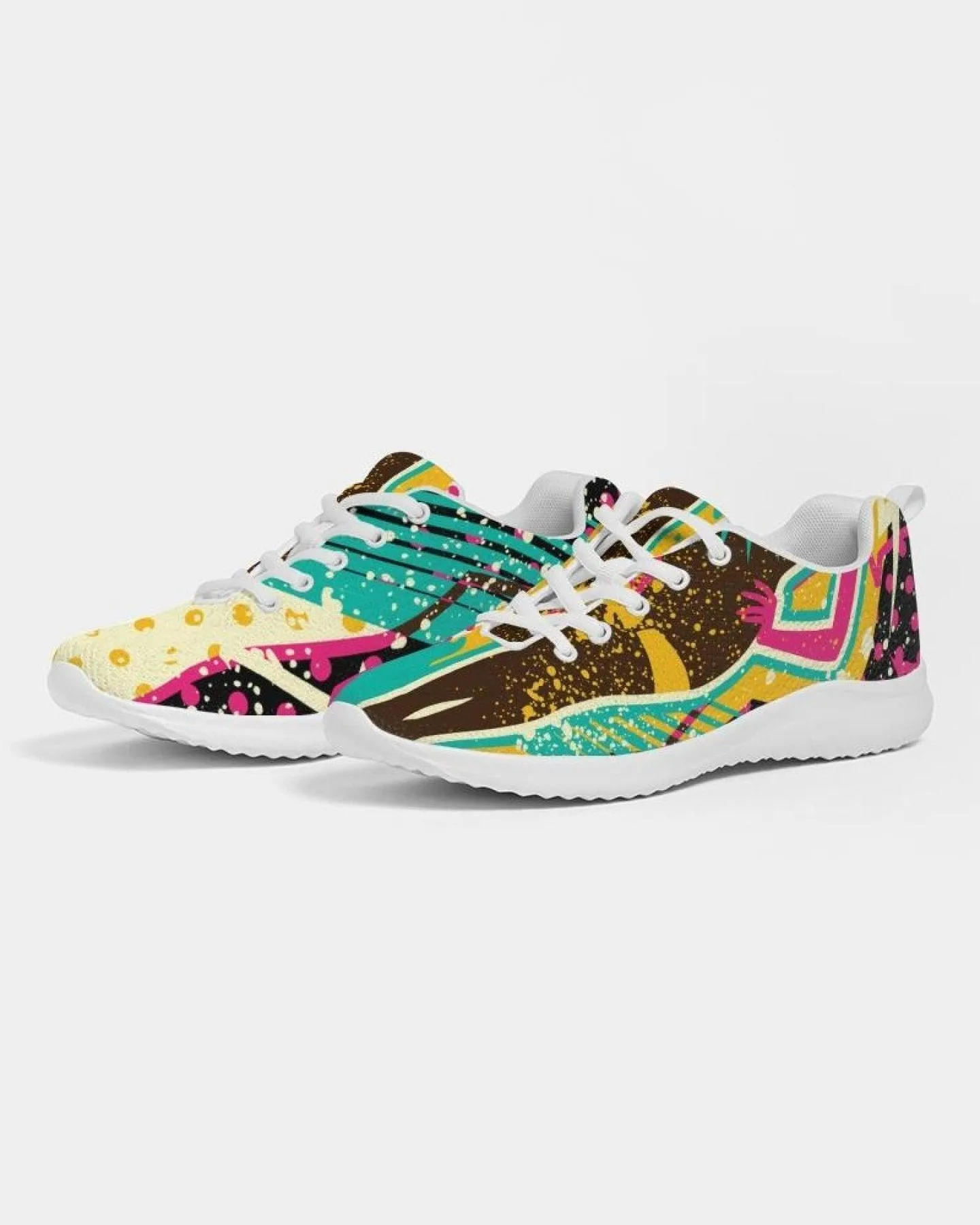 Womens Sneakers - Canvas Running Shoes, Multicolor Pop Print