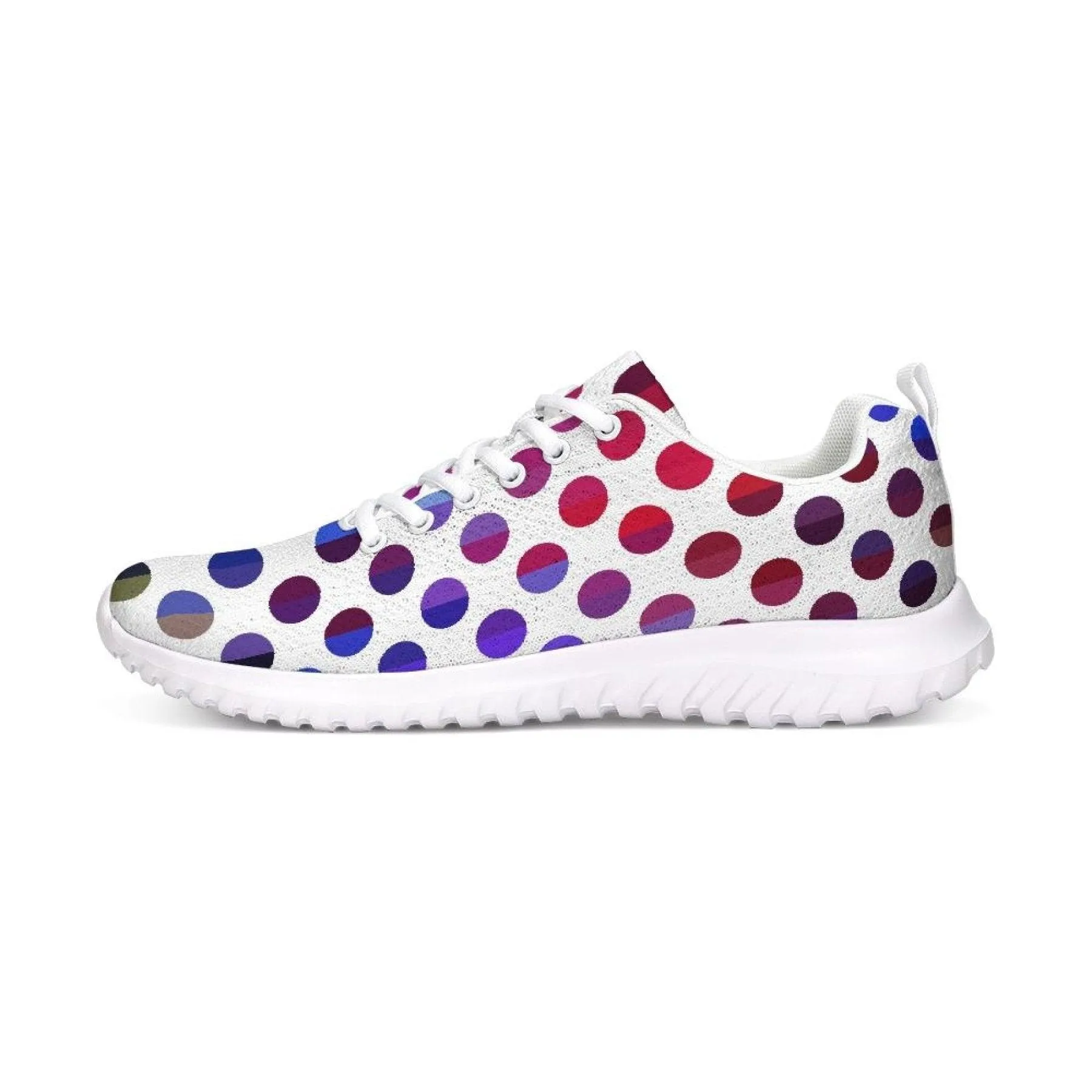 Womens Sneakers - Multicolor Polka Dot Canvas Sports Shoes / Running